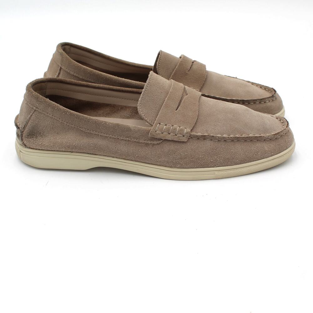 Nordstrom Loafer Ortholite Mens 11.5 Beige Suede Penny Comfort Casual Shoe